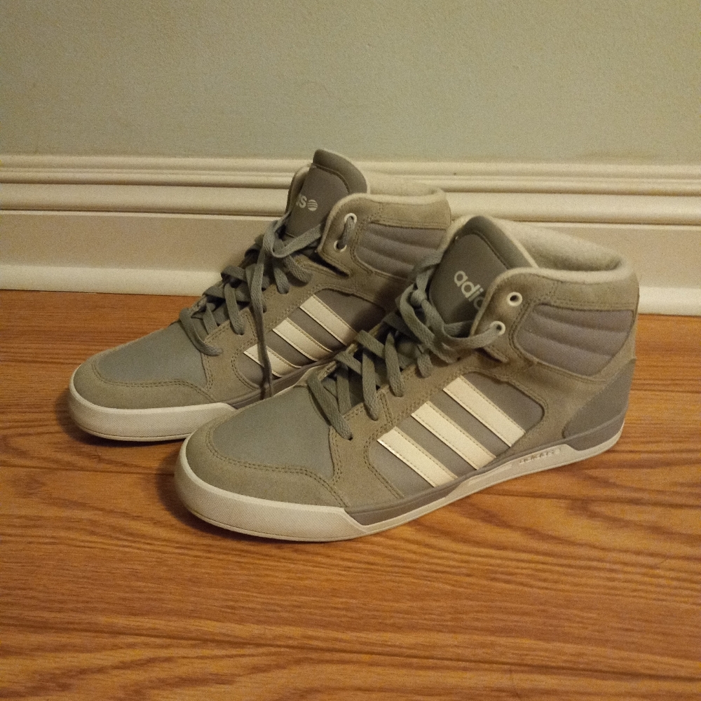 Adidas grey high top sneakers
